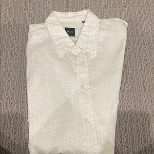 Boss Men's White Geometric Shirt